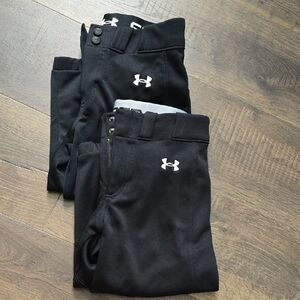 Girls Under Armour Black Softball Pants Youth Medium